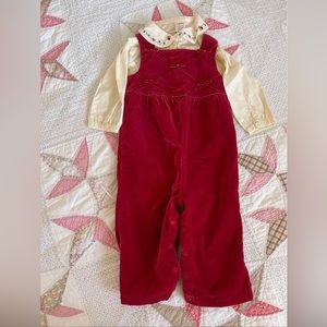 Gymboree baby toddler holiday velvet romper outfit 
Size 18/24 month